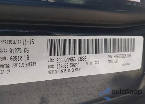 2016 Chrysler 300 Limited from USA, damaged, VIN 2C3CCAAG6GH136861